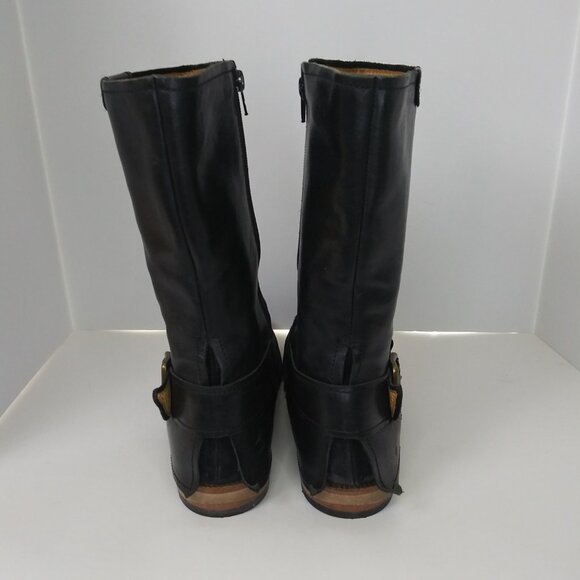 Gidigio Moto Riding Boot Black Leather Suede Buckle Handmade Italian Luxe EU 40 - Picture 6 of 7